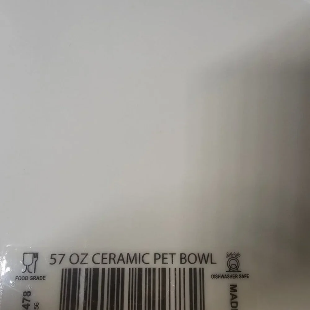 Creative Concepts 57 oz. Ceramic Pet Dog/Cat Bowl - Blue Bone & Paw Prints